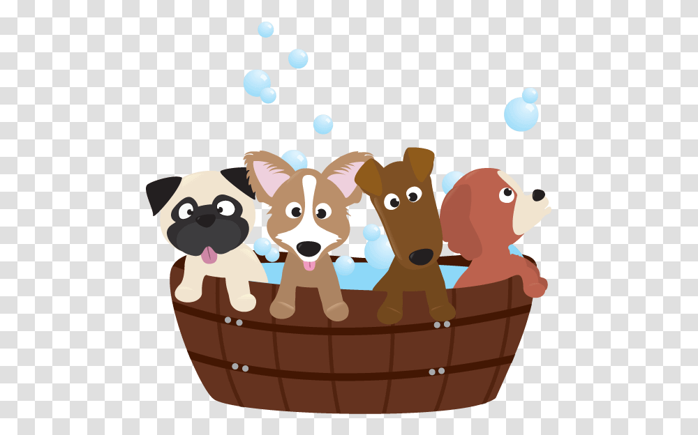 Dog Bath Tub Cartoon, Basket, Mammal, Animal, Pet Transparent Png