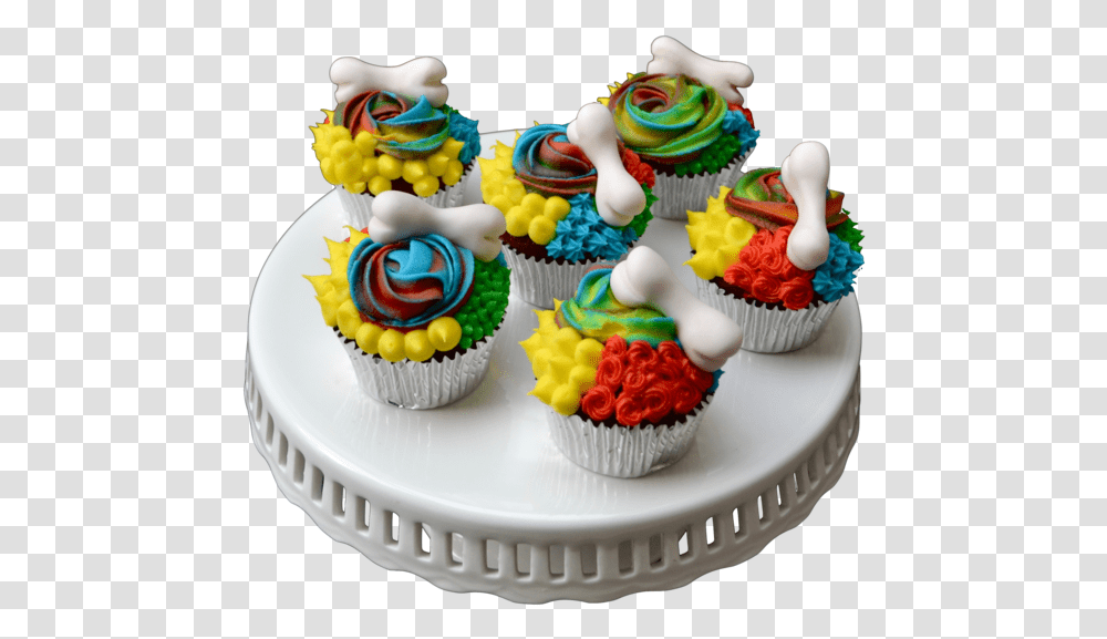 Dog Bone Cupcakes Dog Birthday Cupcakes, Cream, Dessert, Food, Creme Transparent Png