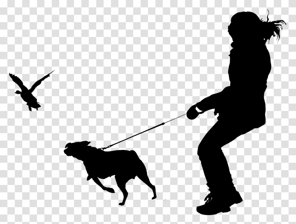Dog Breed Human Behavior Leash Silhouette Human With Dog, Gray, World Of Warcraft Transparent Png
