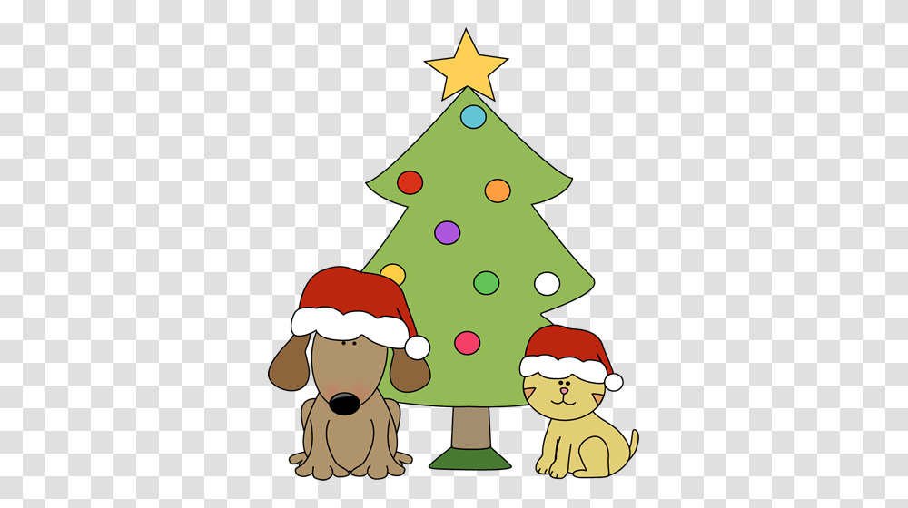 Dog Cat Christmas Card Clipart Collection, Tree, Plant, Ornament, Christmas Tree Transparent Png