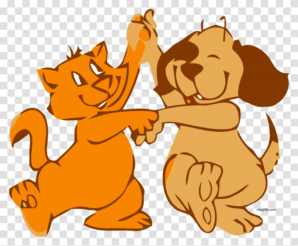 Dog Cat Dance Clipart Dancing Animals Gif Cartoon, Plant, Tree, Nature, Crowd Transparent Png