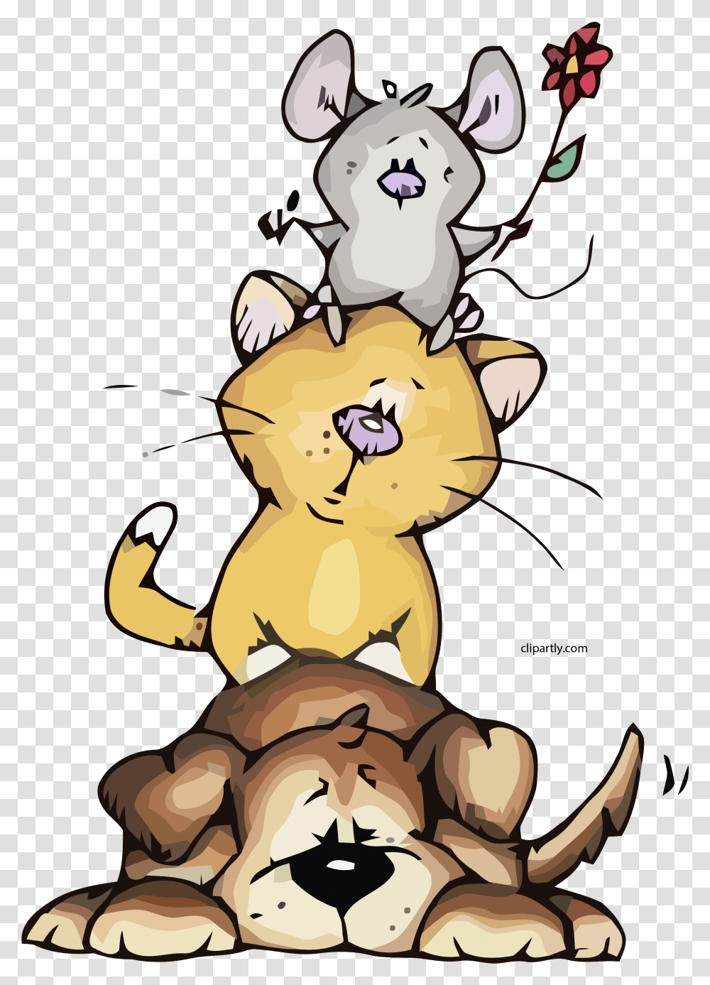Dog Cat Mouse Clipart - Clipartlycom Bonne Journee Animals, Mammal, Pet, Beaver, Wildlife Transparent Png