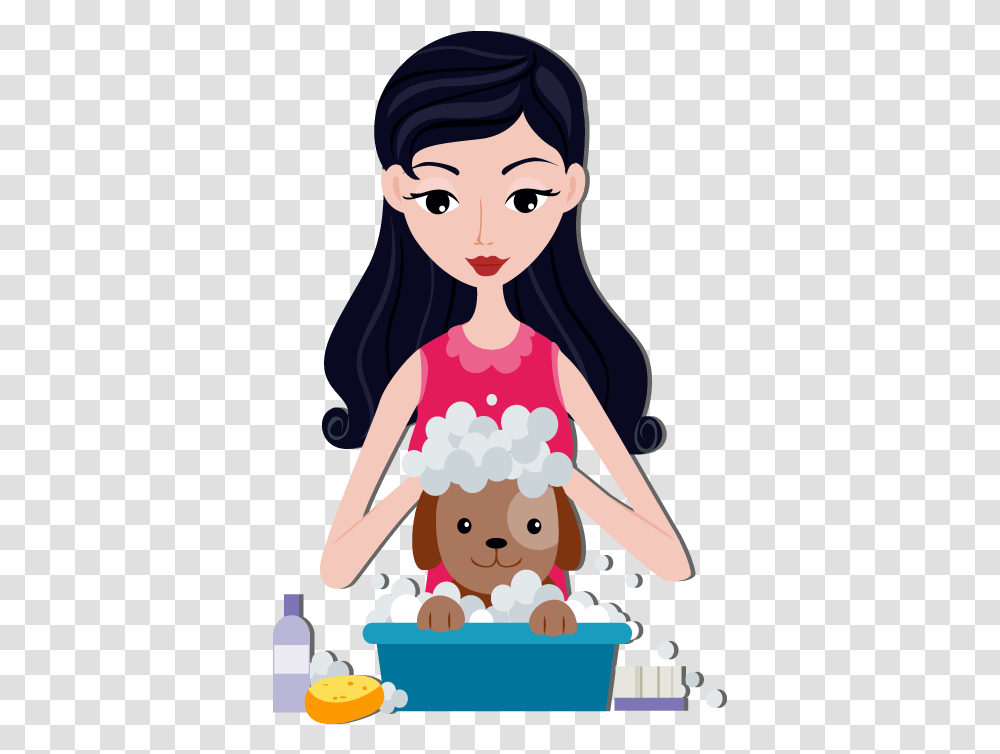 Dog Clipart Bathtub The Caring For Animals Clipart, Female, Person, Human Transparent Png