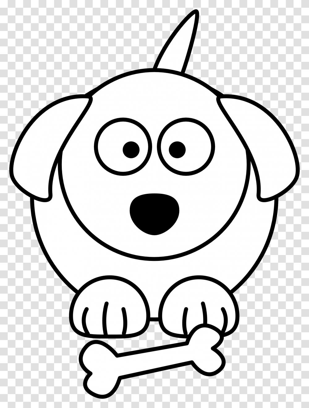 Dog Clipart Black And White, Stencil, Drawing, Toy, Doodle Transparent Png