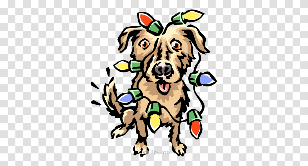 Dog Covered In Christmas Lights Royalty Free Vector Clip Art Dog, Graphics, Mammal, Animal, Poster Transparent Png