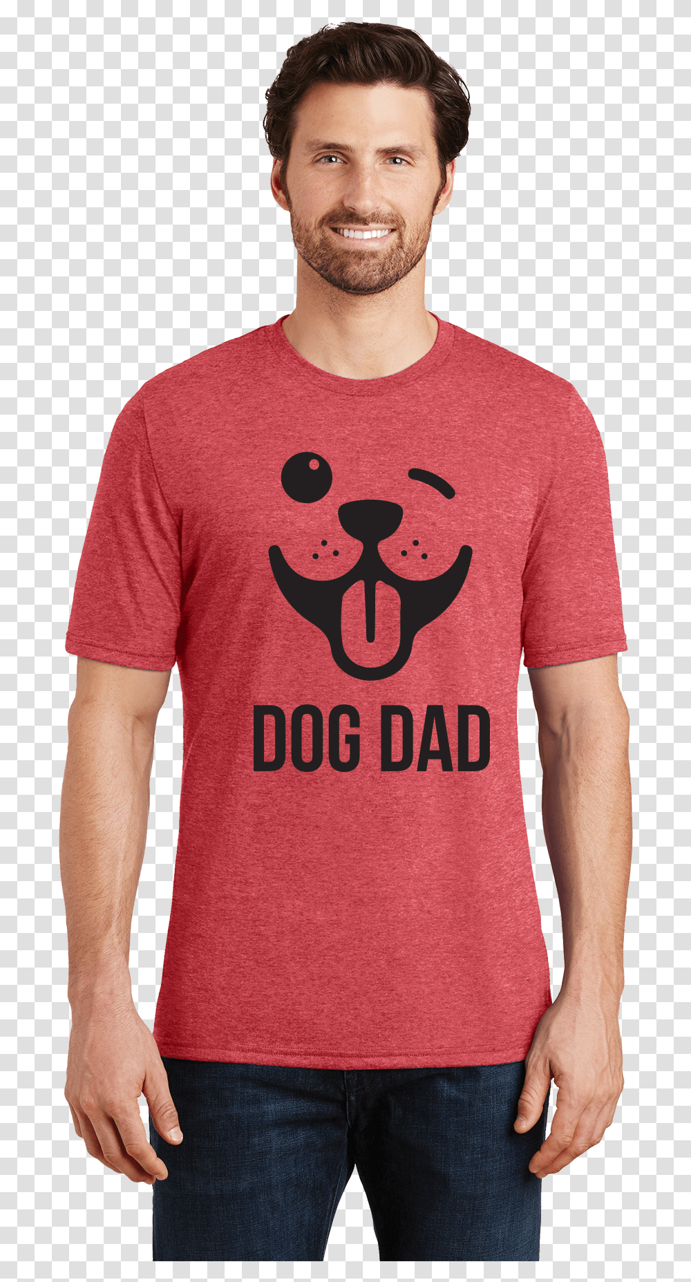 Dog Dad Winky Face Mens Scoop Neck District Made Tri Blend, Apparel, Person, Human Transparent Png
