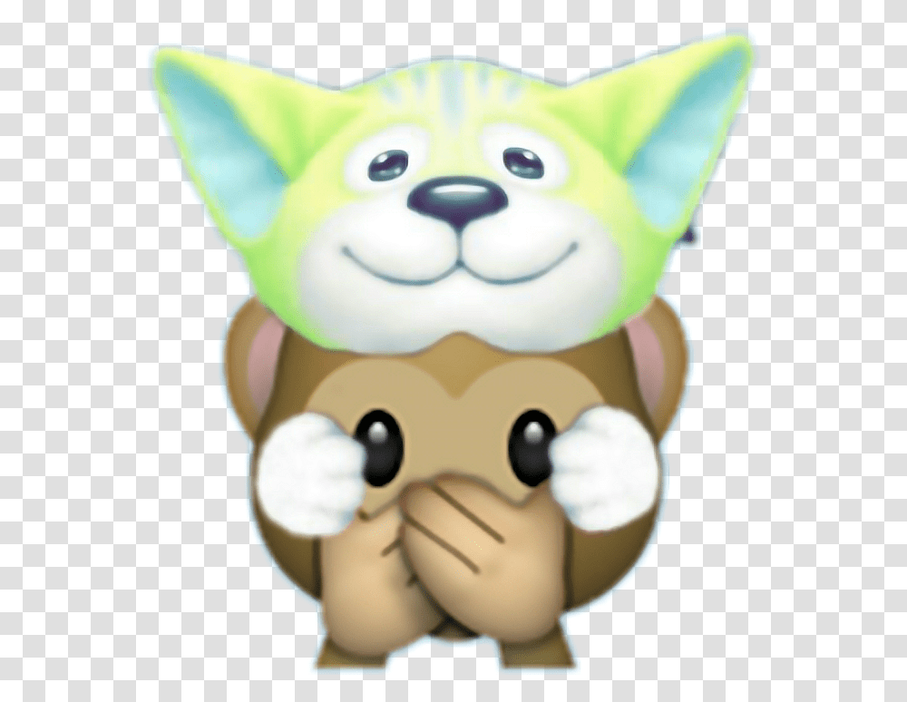 Dog Dogfilter Monkey Emoji Snapchatfilter Snapchatfreet Flower Crown Emoji Monkey, Toy, Plush, Mammal, Animal Transparent Png