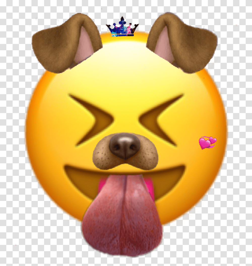 Dog Emoji Emoji With Dog Filter, Toy, Plant, Halloween, Pac Man Transparent Png
