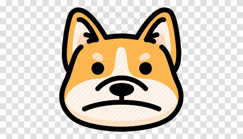 Dog Emoji Emotion Expression Face Feeling Sad Icon, Label, Sticker Transparent Png