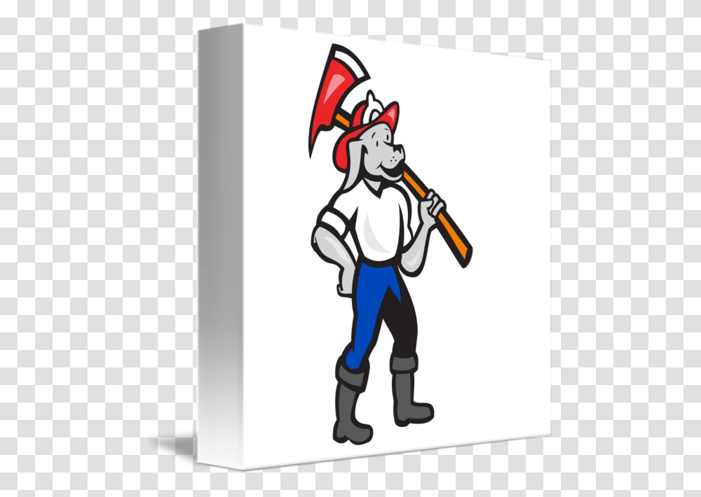 Dog Fireman Firefighter Fire Axe Cartoon, Person, Photography, People, Pirate Transparent Png