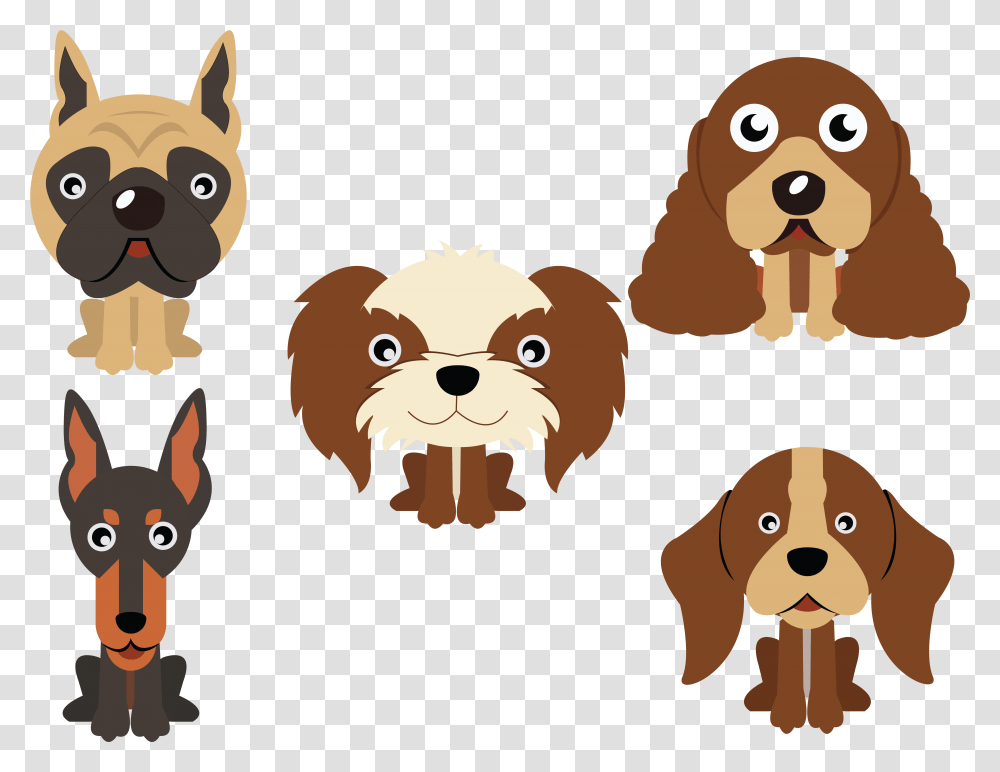 Dog Flat Icon Design Vector Bundle Animal Figure, Mammal, Wildlife, Plush, Toy Transparent Png
