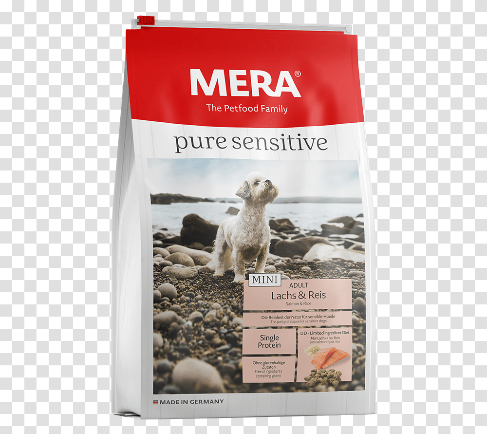 Dog Food Mera Pure Sensitive Mini Salmon Amp Rice For Mera Dog Food Malaysia, Advertisement, Pet, Canine, Animal Transparent Png