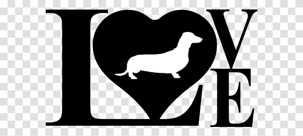 Dog Love Dachshund Wiener Decal Sticker Love Weiner Dog Svg, Silhouette, Bird, Animal, Mammal Transparent Png