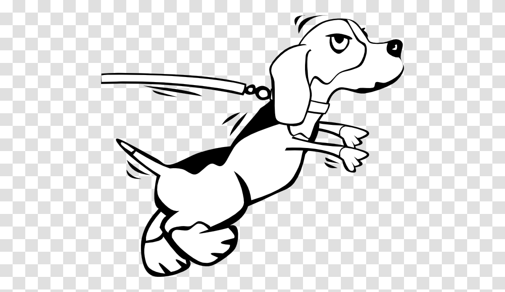 Dog On Leash Cartoon Clip Art, Stencil, Animal, Drawing Transparent Png