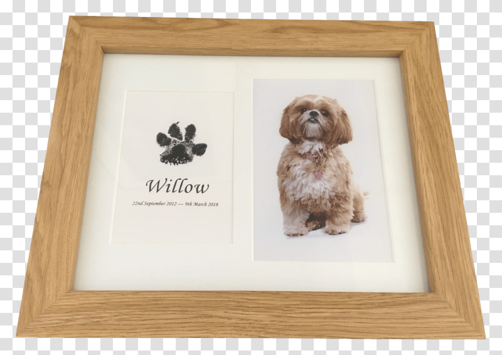 Dog Paw Print In Wood Frame With Photograph Using Inkless Paw, Pet, Canine, Animal, Mammal Transparent Png