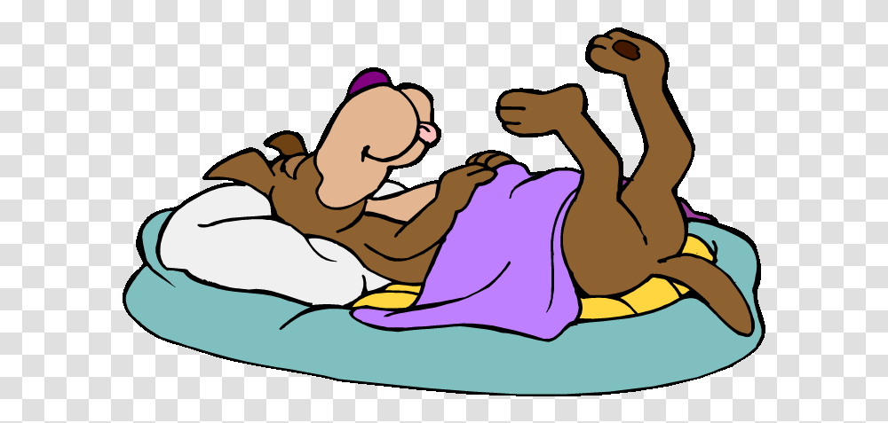 Dog Sleeping Dog In Bed Clipart, Leisure Activities, Sitting, Dress Transparent Png