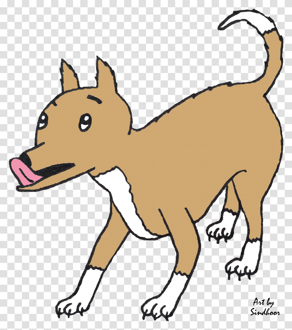 Dog Sniffing Ground Clipart Cartoon Dog Licking, Animal, Mammal, Apparel Transparent Png