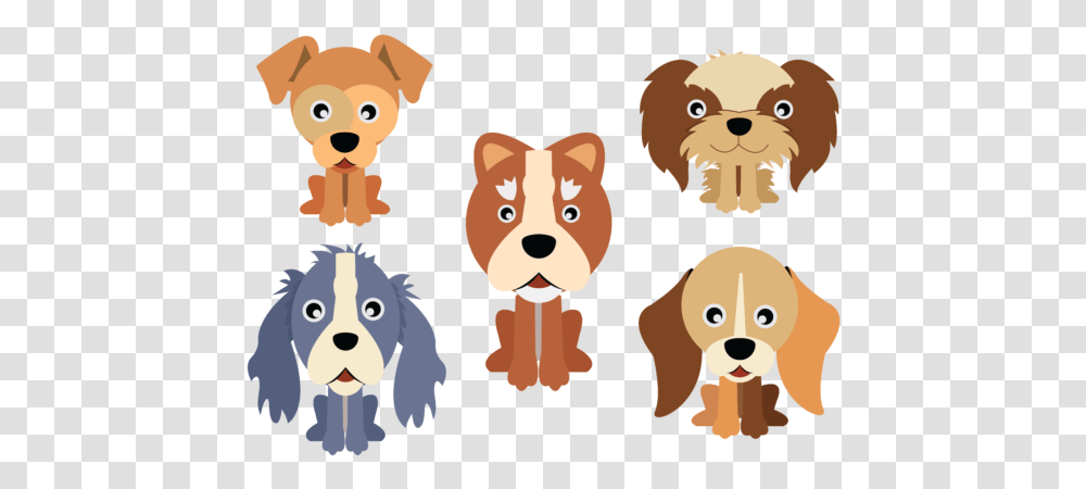Dog Vector 5 Icon Set Flat Design Bundle Soft, Giant Panda, Wildlife, Mammal, Animal Transparent Png
