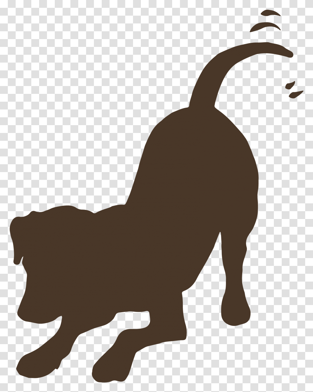 Dog Wagging Tail Silhouette Download Clipart Dog Background, Animal, Mammal, Dinosaur, Reptile Transparent Png