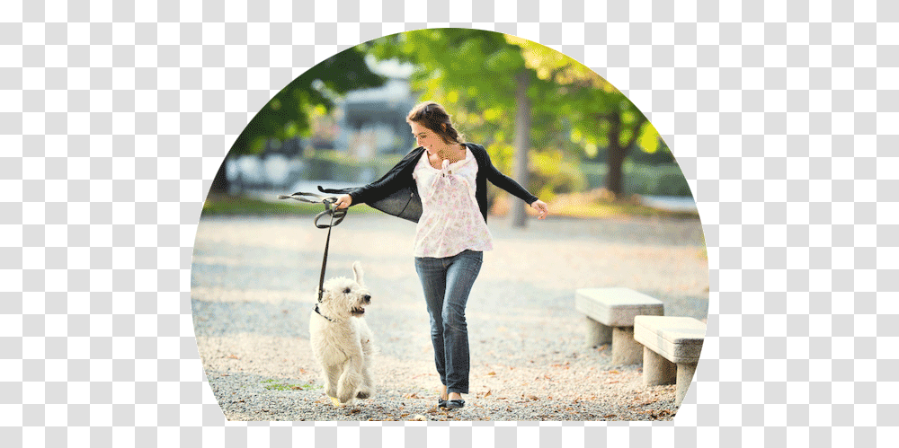 Dog Walking Jobs Vancouver Release The Hounds Lady Walking With Dog, Pants, Clothing, Person, Jeans Transparent Png