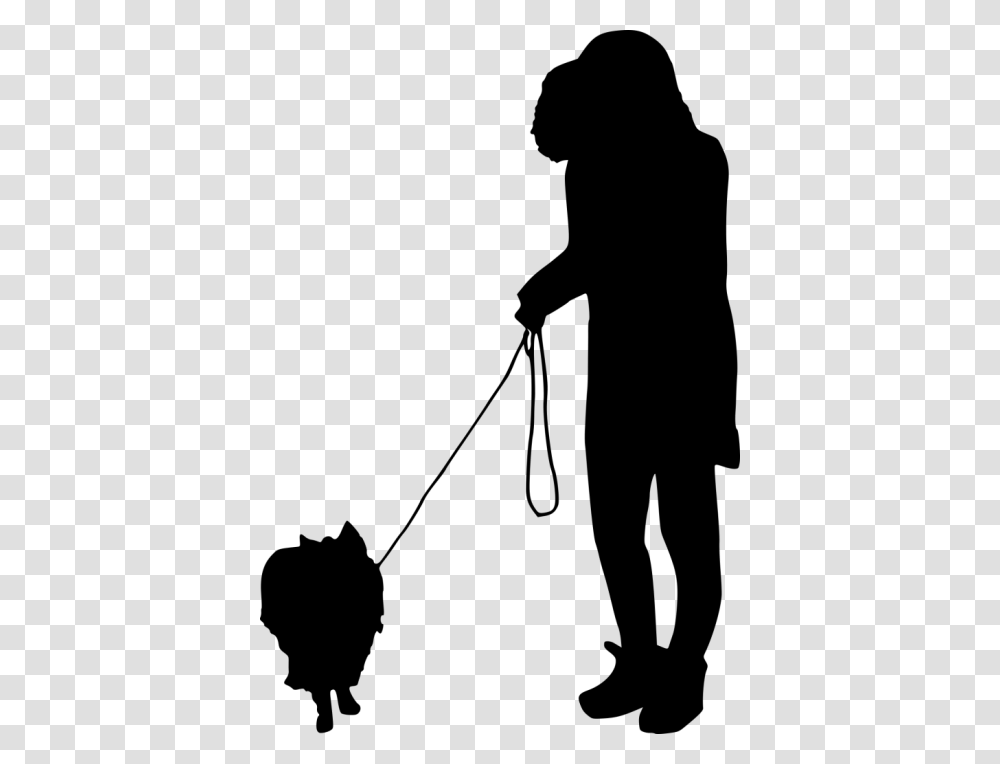 Dog Walking Silhouette, Person, Bird, Animal, Outdoors Transparent Png