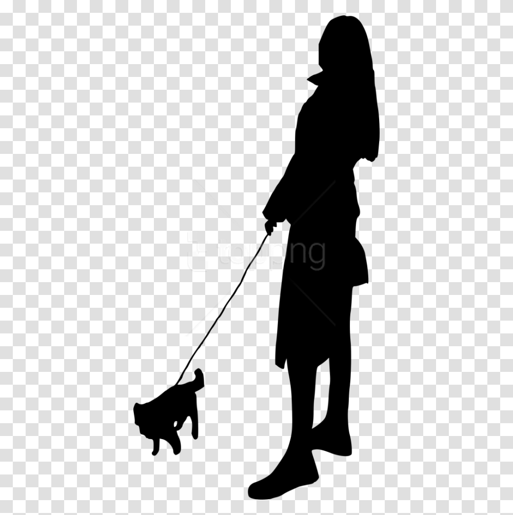 Dog Walking Silhouette, Person, Human, Sport, Sports Transparent Png