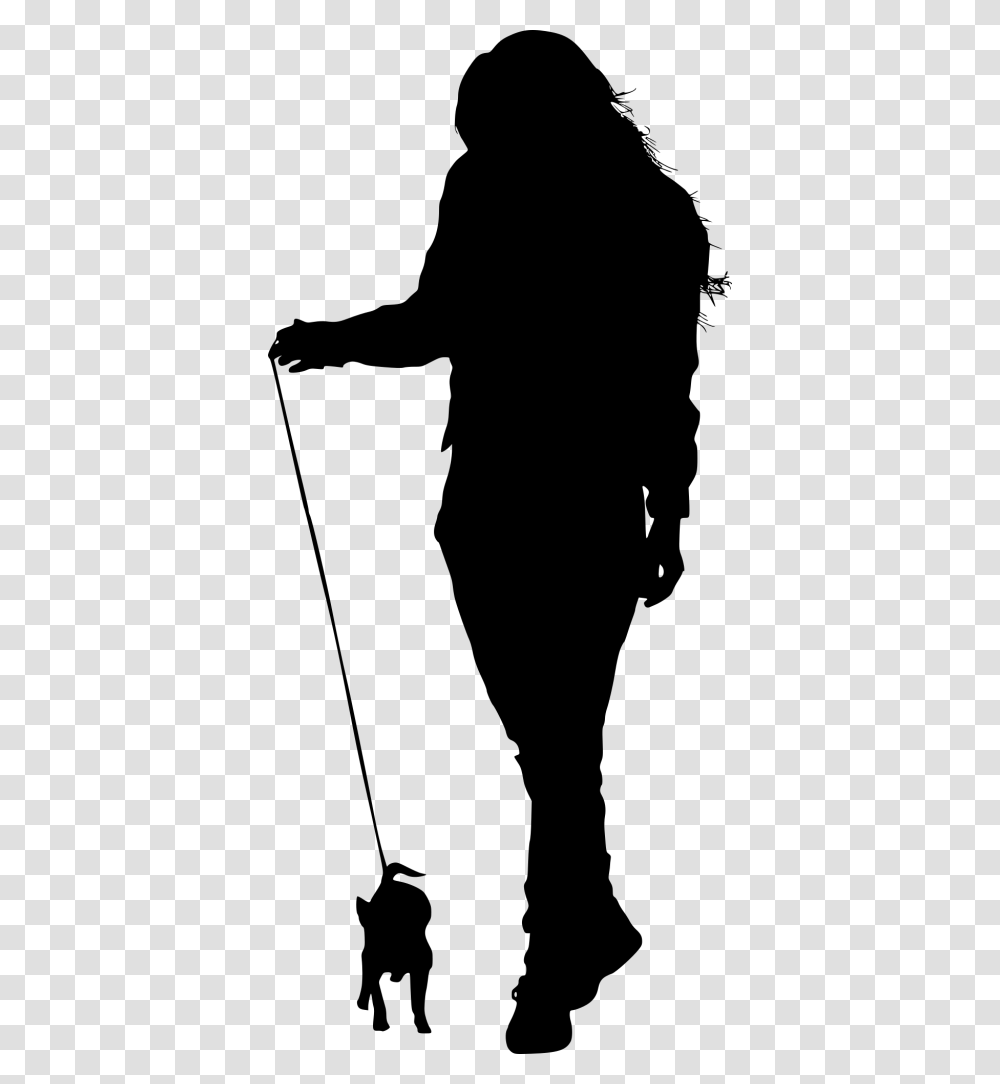 Dog Walking Silhouette Silhouette People Walk, Person, Photography, Stick, Standing Transparent Png