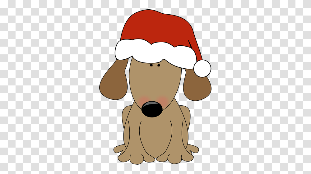 Dog Wearing A Santa Hat Christmas Clip Art, Plush, Toy, Sack, Bag Transparent Png