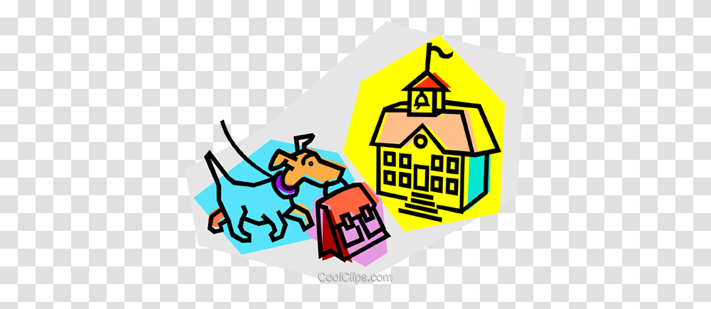 Dog With Book Bag Going To School Royalty Free Vector Clip Art, Recycling Symbol, Poster, Advertisement Transparent Png