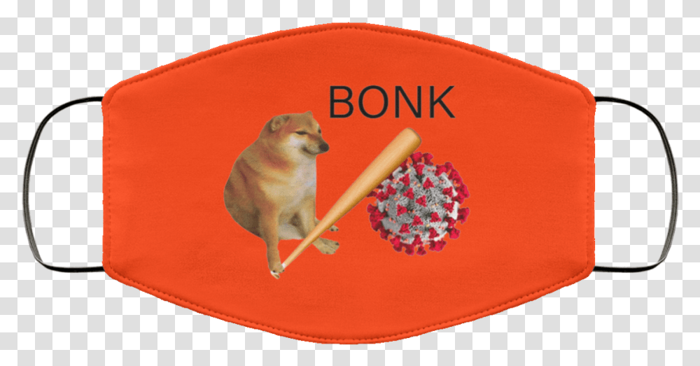 Doge Bonk Virus Mask Meme Face Face Mask Christmas Design, Text, Dish, Meal, Food Transparent Png