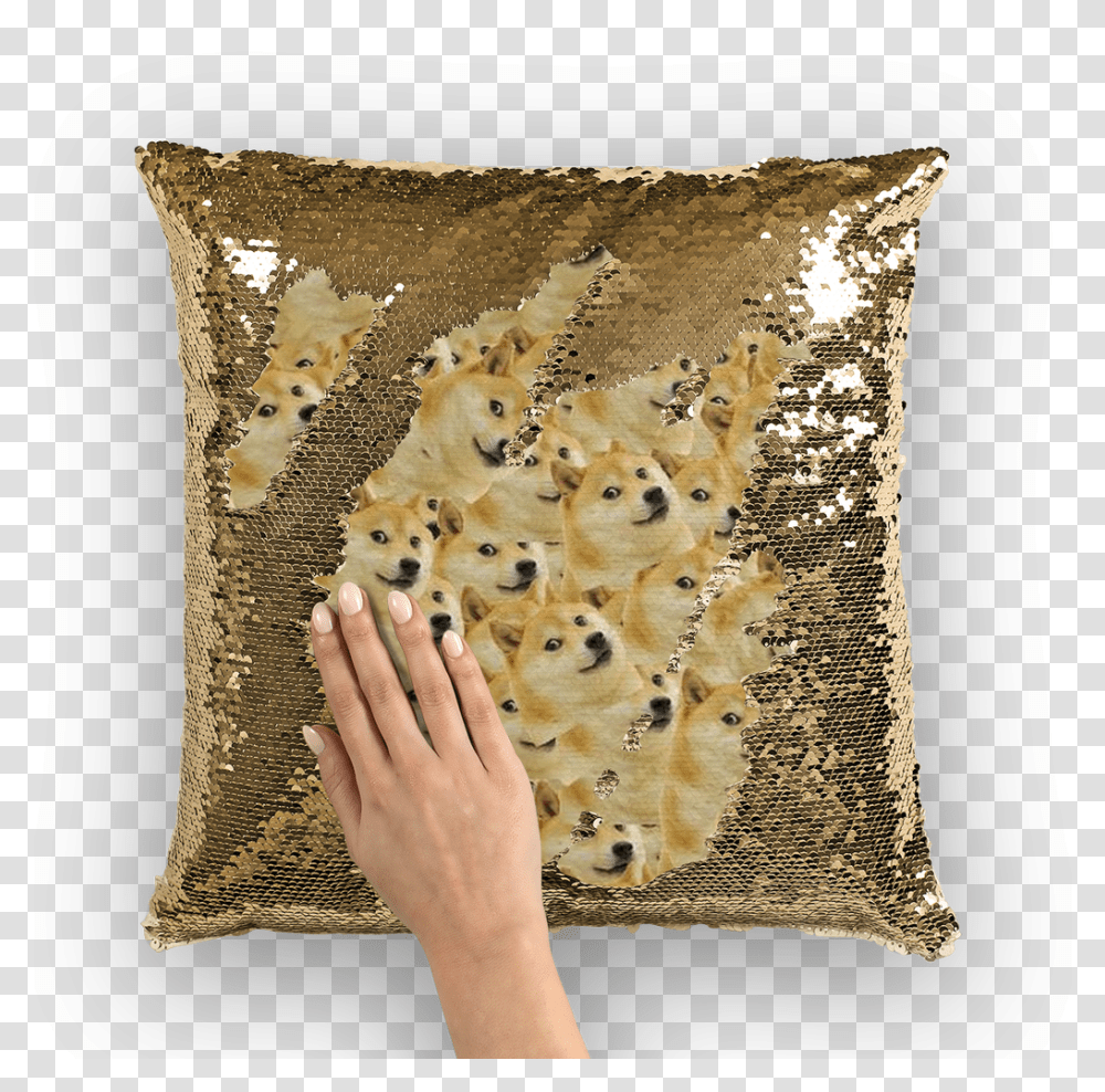 Doge Sequin Cushion Cover Nicholas Cage Body Pillow, Rug Transparent Png