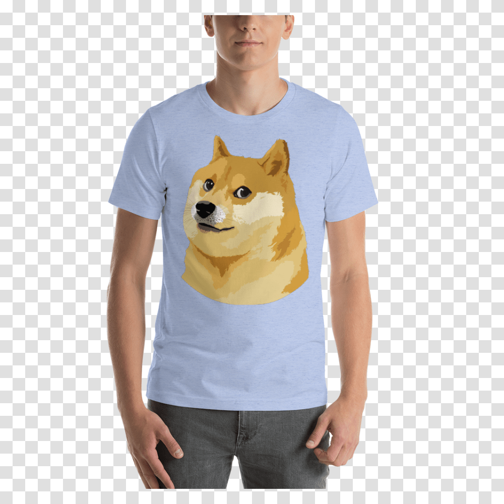 Doge Short Sleeve T Shirt Cryptoapparel, T-Shirt, Person, Human Transparent Png
