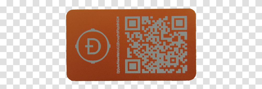 Dogecoin Cold Storage Metal Wallet From Bitstashers Qr Code, Rug, Text Transparent Png
