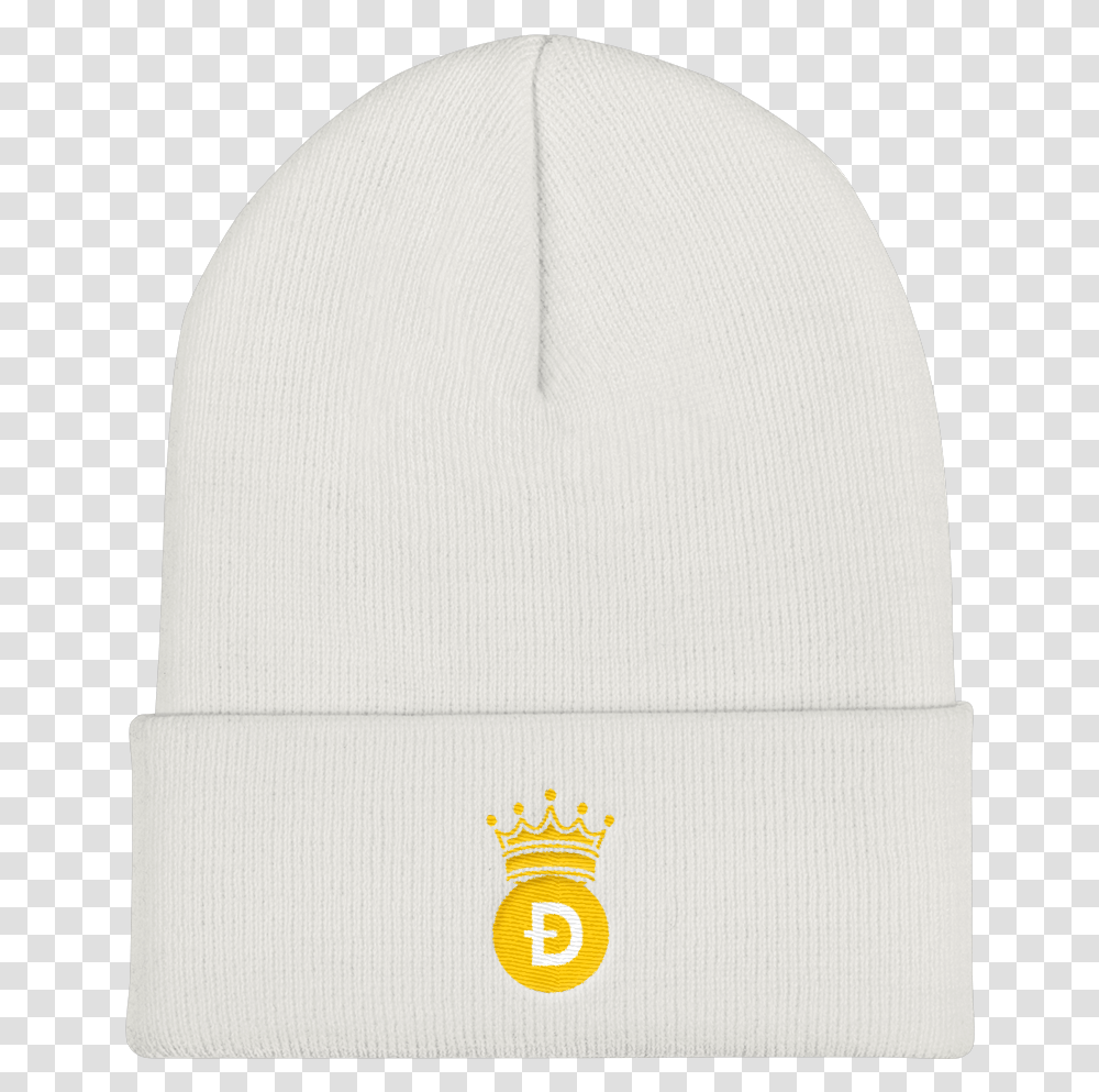 Dogecoin D Symbol With Crown Unisex Cuffed Beanie Beanie, Clothing, Apparel, Rug, Hat Transparent Png
