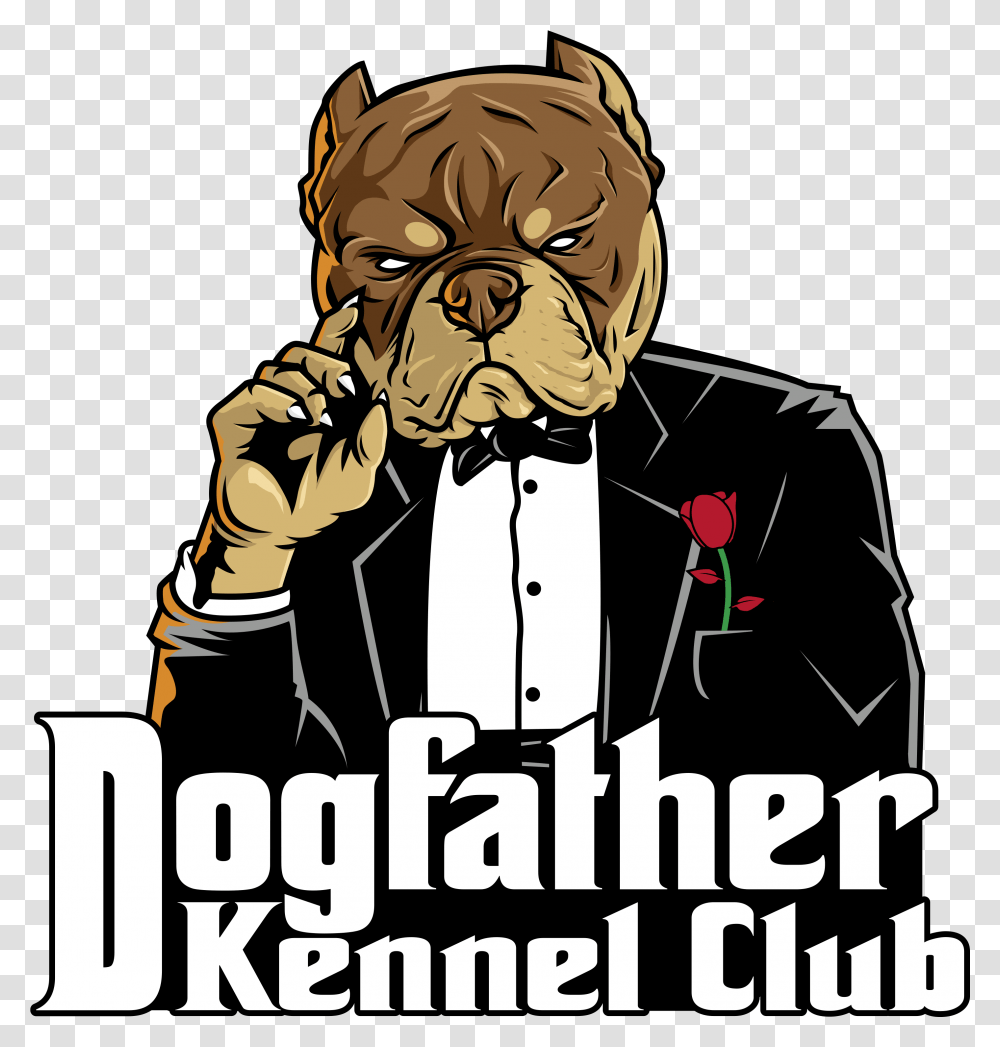 Dogfather Kennel Club American Bully Kennel Logo, Person, Performer, Face, Magician Transparent Png