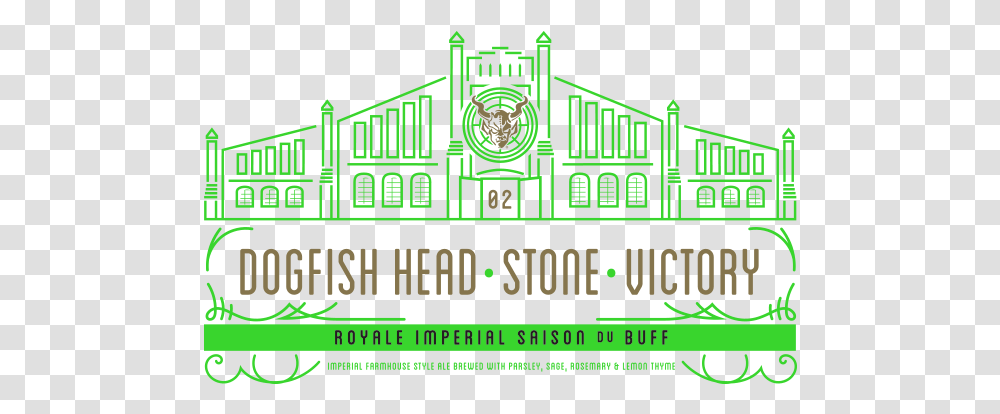 Dogfish Head Victory Stone Royale Imperial Saison Groundbreaking Bodebrown Stone, Logo, Word Transparent Png