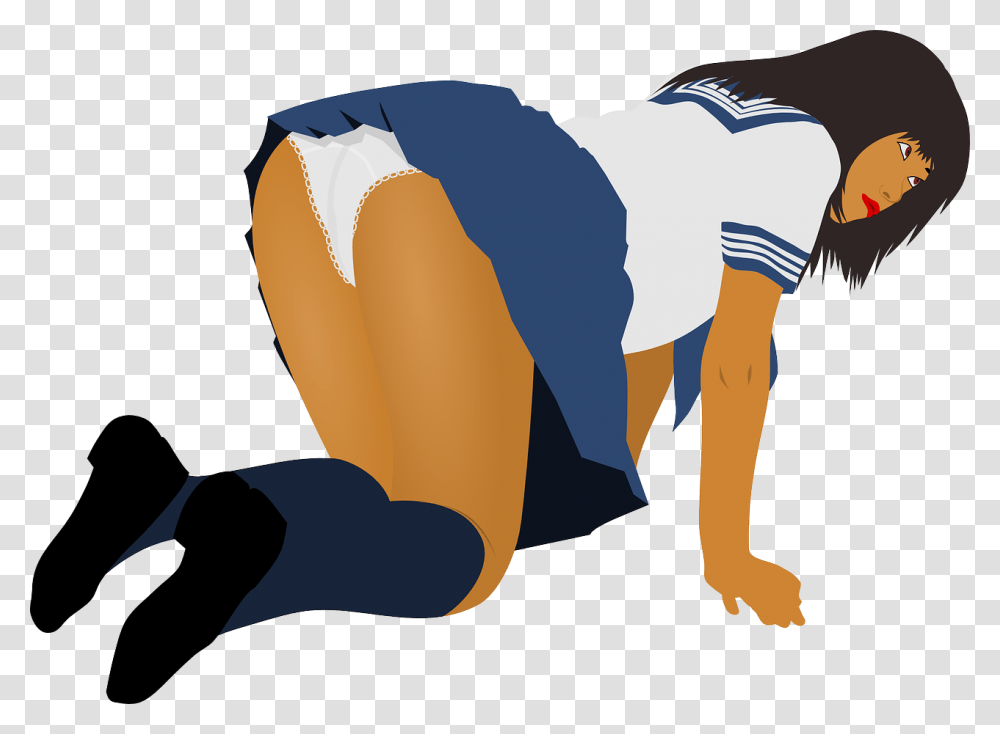 Doggy Style Girl Cartoon, Person, Pants, Leisure Activities Transparent Png