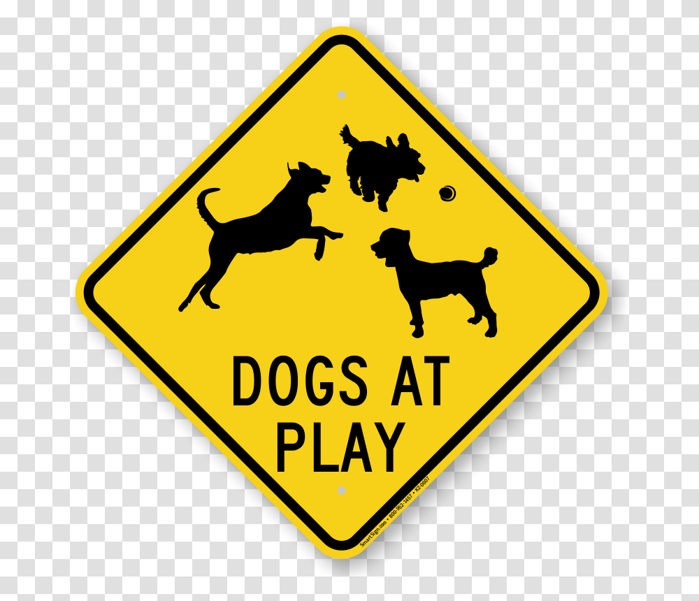 Dogs At Plays Caution Sign Dead End Sign Clipart, Pet, Canine, Animal Transparent Png