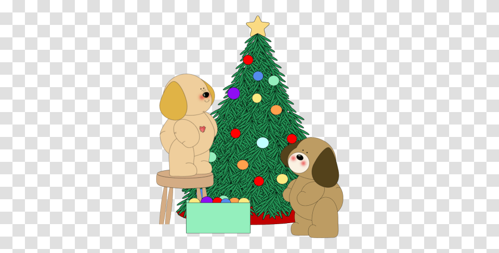 Dogs Decorating Christmas Tree Clip Art Dogs Decorating Dog Decorating Christmas Tree Clipart, Ornament Transparent Png
