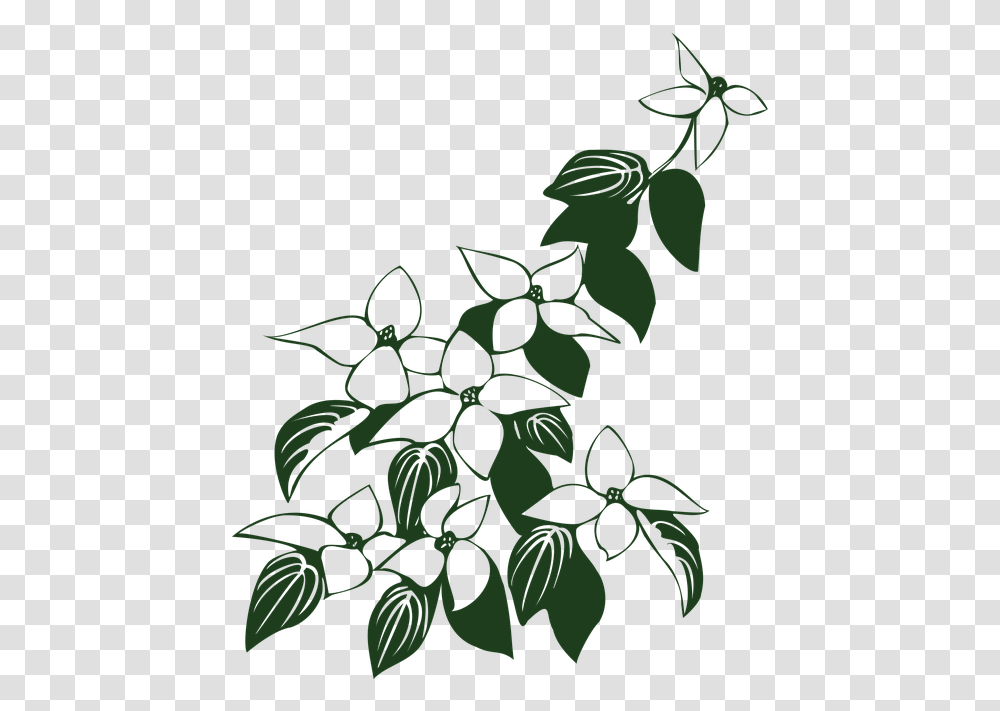 Dogwood Tree Drawing 6 Buy Clip Art Flowers And Leaf Art Clipart, Floral Design, Pattern, Green Transparent Png