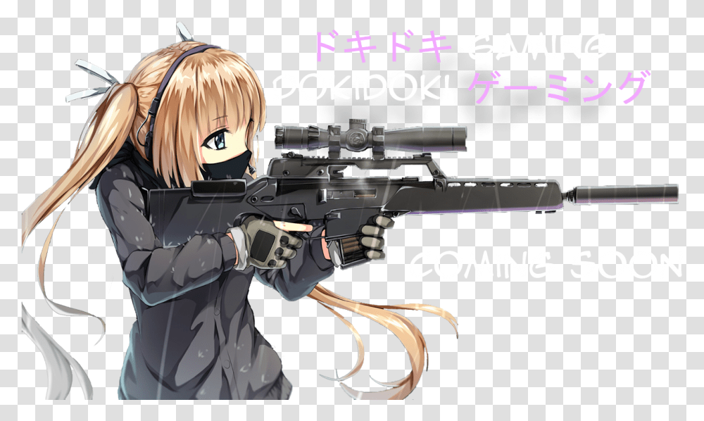 Doki Gaming Anime Character With A Sniper, Gun, Weapon, Weaponry, Person Transparent Png