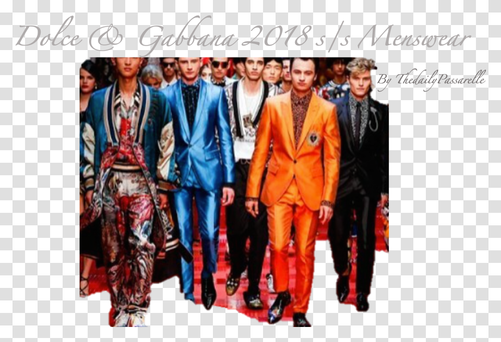 Dolce Amp Gabbana 2018 Ss Menswear Dolce Amp Gabbana, Person, Fashion, Suit Transparent Png