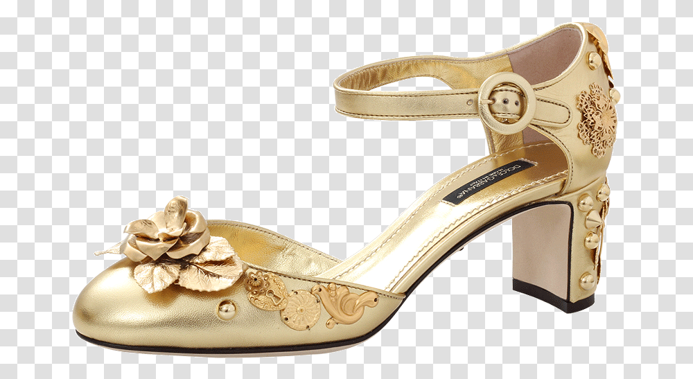 Dolce Gabbana Gold Heel 1 High Heels Full Size Sandal, Clothing, Apparel, Footwear, Shoe Transparent Png