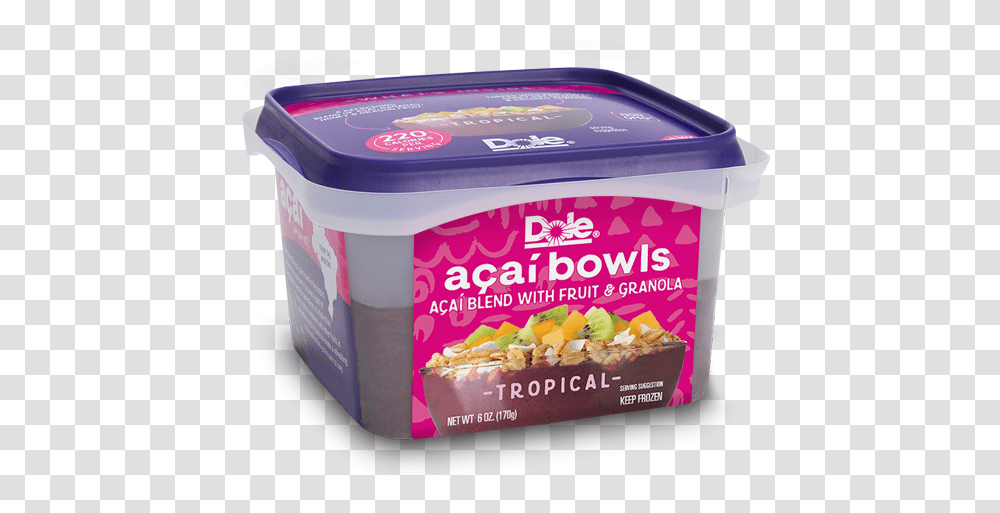 Dole Acai Bowl Tropical, Box, Food, Yogurt, Dessert Transparent Png