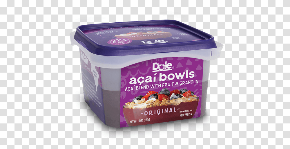 Dole Frozen Acai Bowls, Box, Dessert, Food, Yogurt Transparent Png