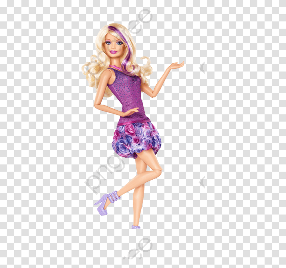 Doll Childhood Maiden Barbie Purple Streak Hair, Toy, Figurine, Person, Human Transparent Png