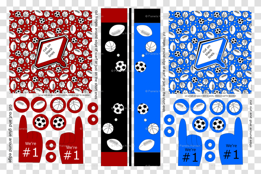 Doll Poncho Scarf And Foam Finger Sports Red Blue Wallpaper Circle, Text, Art, Doodle, Drawing Transparent Png