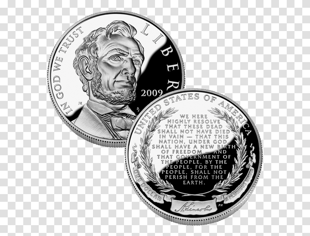 Dollar Abraham Lincoln Coin, Nickel, Money, Person, Human Transparent Png
