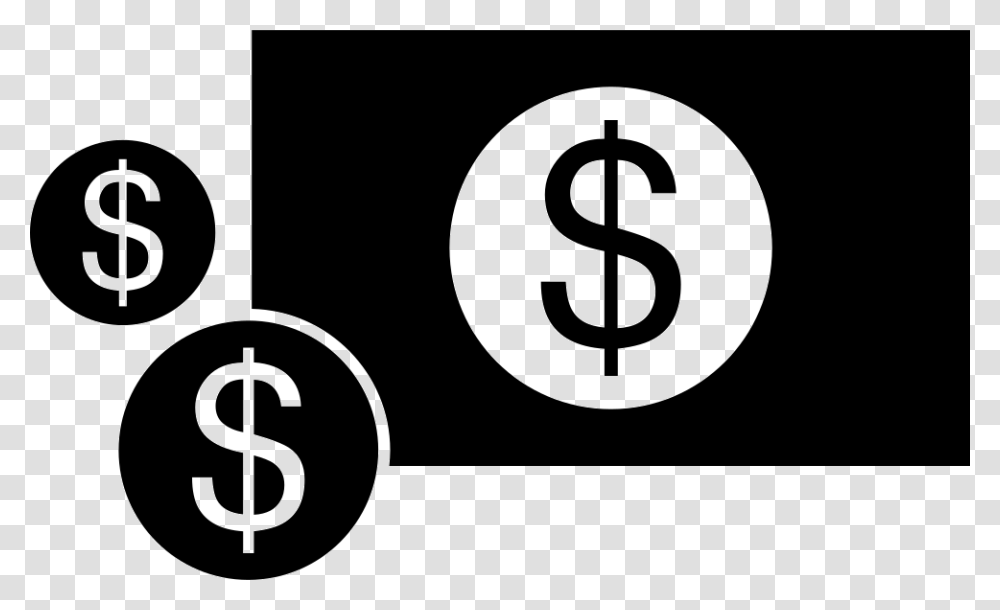 Dollar Bill And Coins Design Ideas For Graphic Designers, Number, Stencil Transparent Png