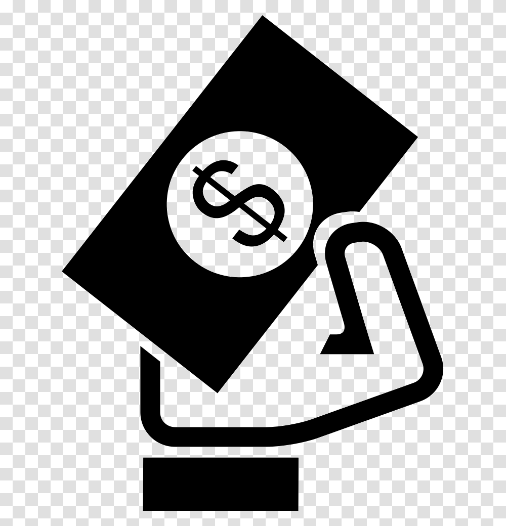 Dollar Bill And Hand Icon Free Download, Stencil, Recycling Symbol, Logo Transparent Png